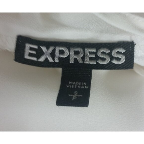 Express Tank Top Small White V Neck Sheer Evening Career Sleeveless - Picture 6 of 6